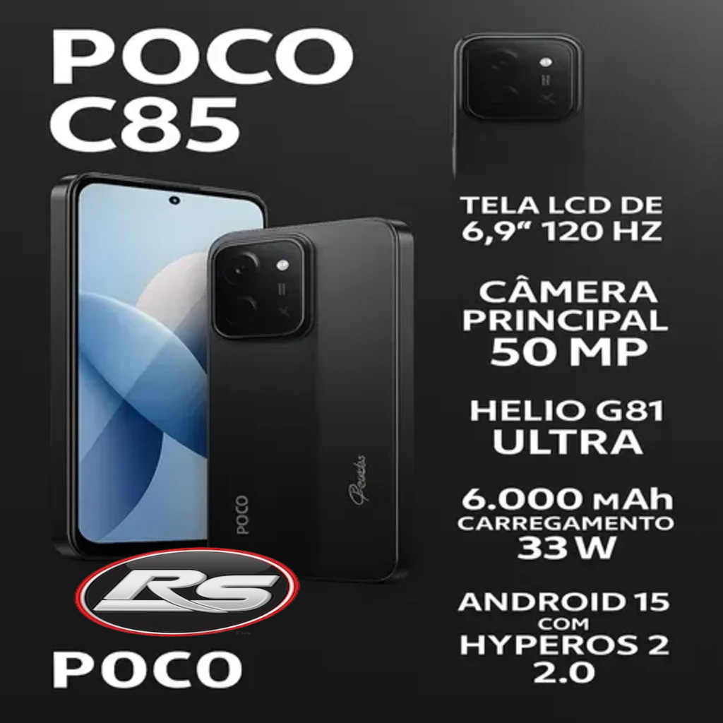 Xiaomi POCO C85 NFC 6GB RAM 128GB Versão Global - rs eletronicos sorocaba